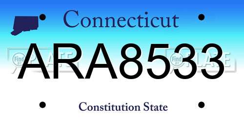 ARA8533 Connecticut License Plate