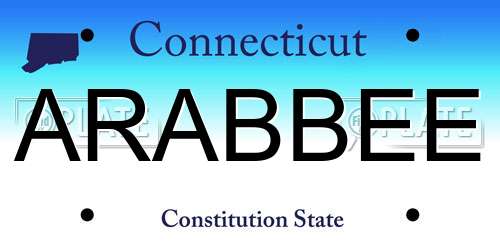 ARABBEE Connecticut License Plate