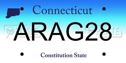 ARAG28 Connecticut License Plate
