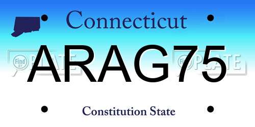 ARAG75 Connecticut License Plate