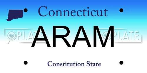 ARAM Connecticut License Plate