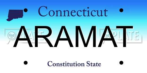 ARAMAT Connecticut License Plate