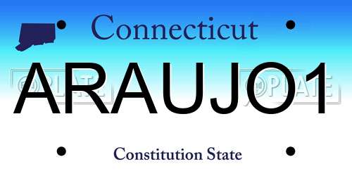 ARAUJO1 Connecticut License Plate