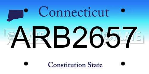 ARB2657 Connecticut License Plate