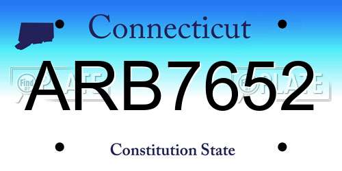 ARB7652 Connecticut License Plate