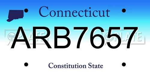 ARB7657 Connecticut License Plate