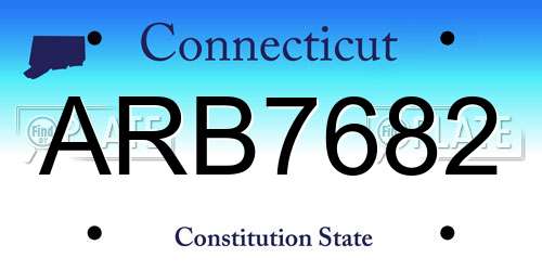 ARB7682 Connecticut License Plate