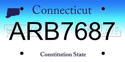 ARB7687 Connecticut License Plate