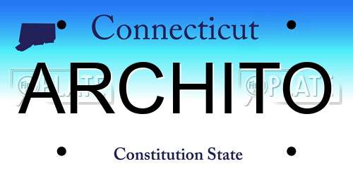ARCHITO Connecticut License Plate