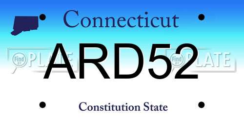 ARD52 Connecticut License Plate