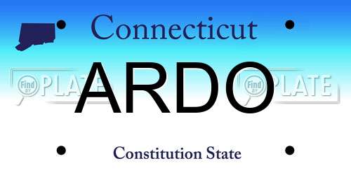 ARDO Connecticut License Plate
