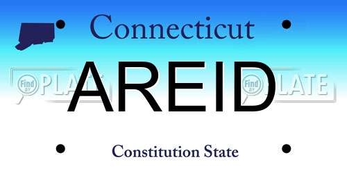 AREID Connecticut License Plate