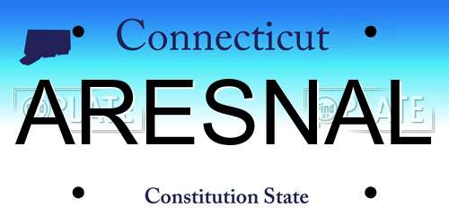 ARESNAL Connecticut License Plate