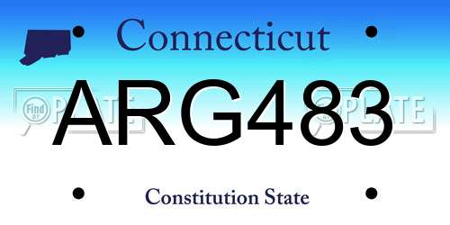 ARG483 Connecticut License Plate