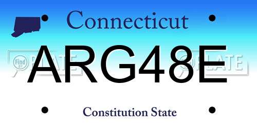 ARG48E Connecticut License Plate