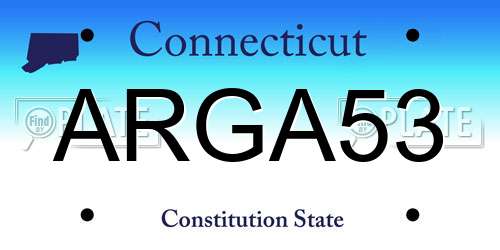 ARGA53 Connecticut License Plate