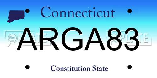 ARGA83 Connecticut License Plate
