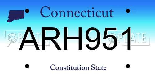 ARH951 Connecticut License Plate