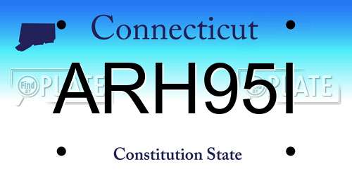 ARH95I Connecticut License Plate