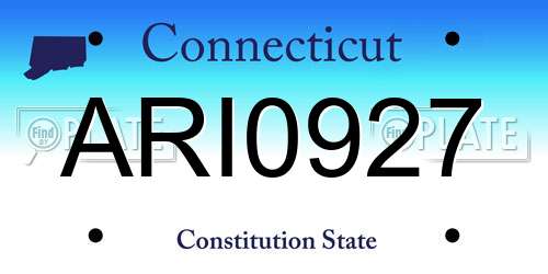 ARI0927 Connecticut License Plate