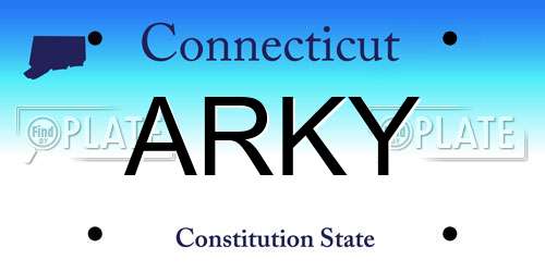 ARKY Connecticut License Plate