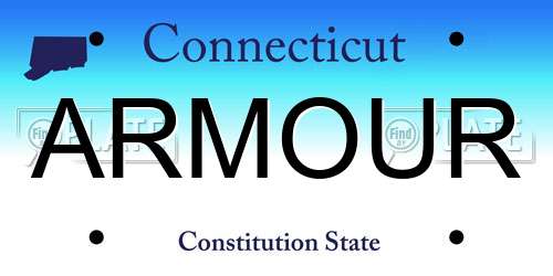 ARMOUR Connecticut License Plate
