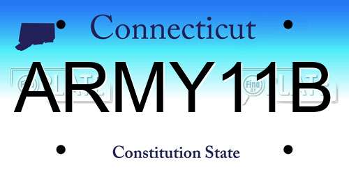 ARMY11B Connecticut License Plate