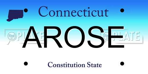 AROSE Connecticut License Plate