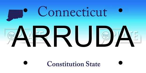ARRUDA Connecticut License Plate