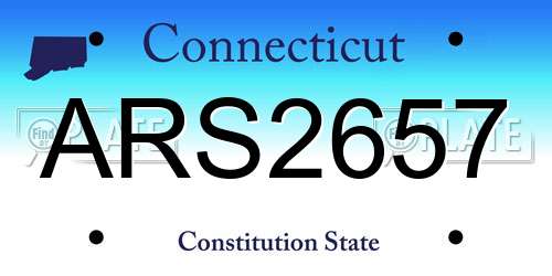 ARS2657 Connecticut License Plate