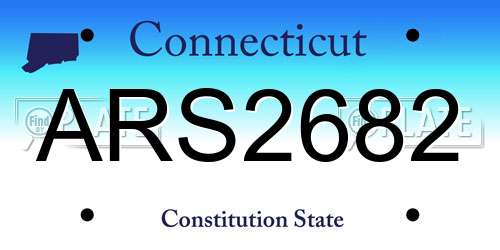 ARS2682 Connecticut License Plate