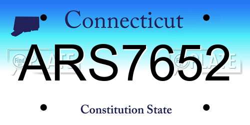 ARS7652 Connecticut License Plate