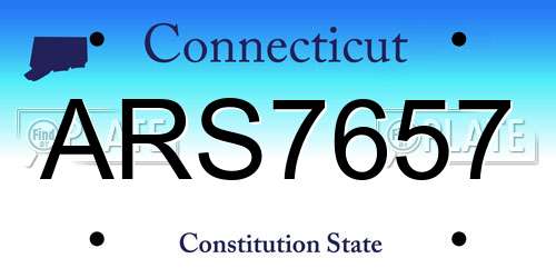 ARS7657 Connecticut License Plate
