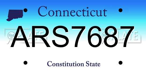 ARS7687 Connecticut License Plate