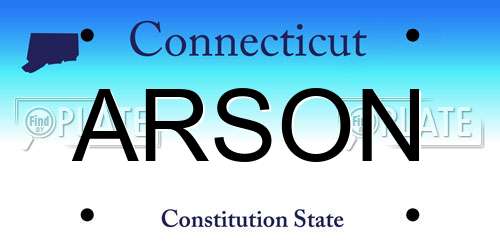 ARSON Connecticut License Plate