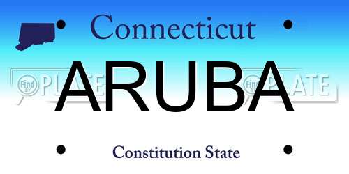 ARUBA Connecticut License Plate