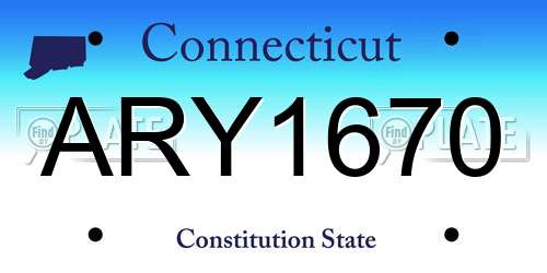 ARY1670 Connecticut License Plate