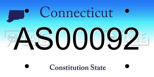 AS00092 Connecticut License Plate