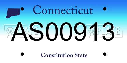 AS00913 Connecticut License Plate
