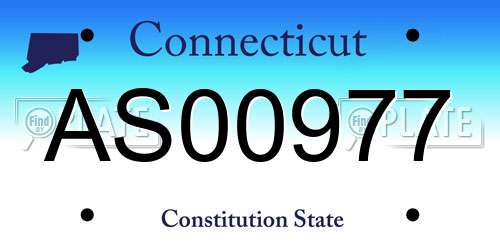 AS00977 Connecticut License Plate