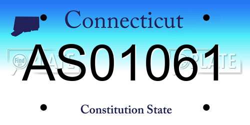 AS01061 Connecticut License Plate