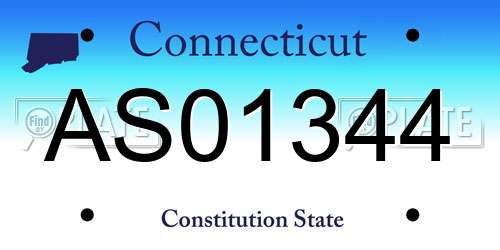 AS01344 Connecticut License Plate