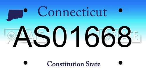 AS01668 Connecticut License Plate