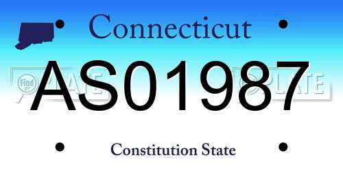 AS01987 Connecticut License Plate