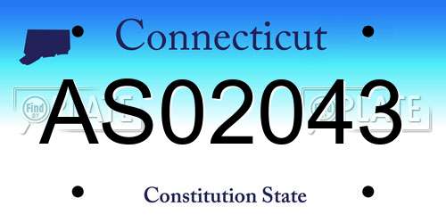 AS02043 Connecticut License Plate