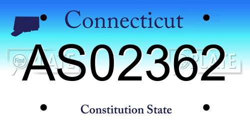 AS02362 Connecticut License Plate