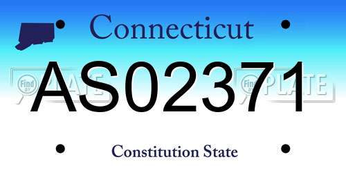 AS02371 Connecticut License Plate