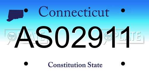 AS02911 Connecticut License Plate