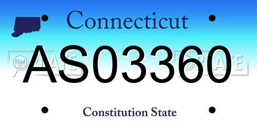 AS03360 Connecticut License Plate