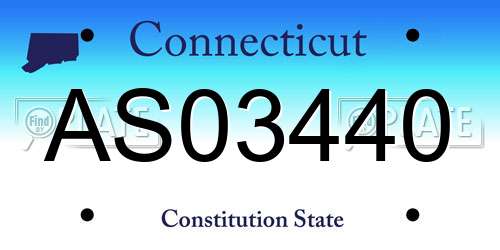 AS03440 Connecticut License Plate